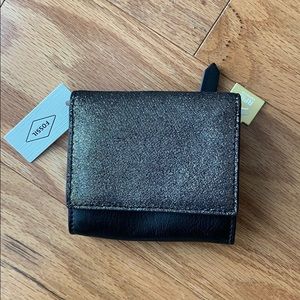 Fossil black & metallic wallet (small)